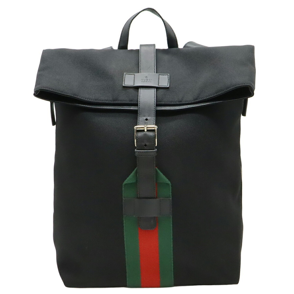 GUCCI Authentic Black Leather Backpack - Picture 2 of 10